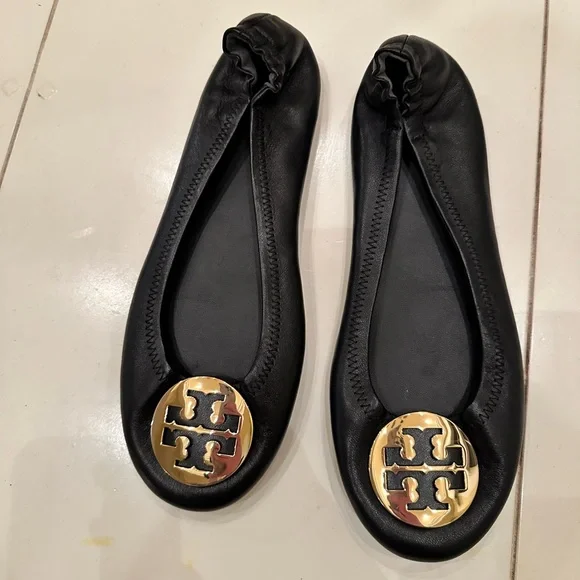 Tory Burch Black Minnie Travel Ballet, Size 8 - Picture 2 of 6